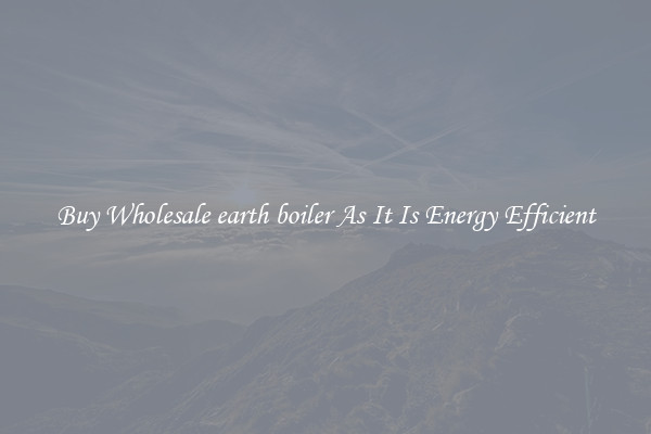 Buy Wholesale earth boiler As It Is Energy Efficient
