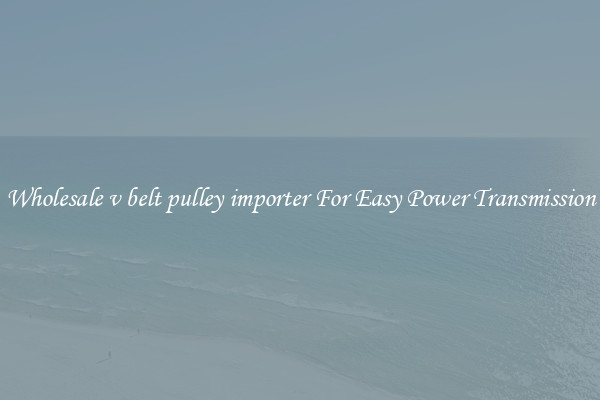 Wholesale v belt pulley importer For Easy Power Transmission