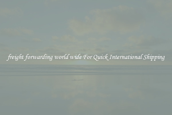 freight forwarding world wide For Quick International Shipping