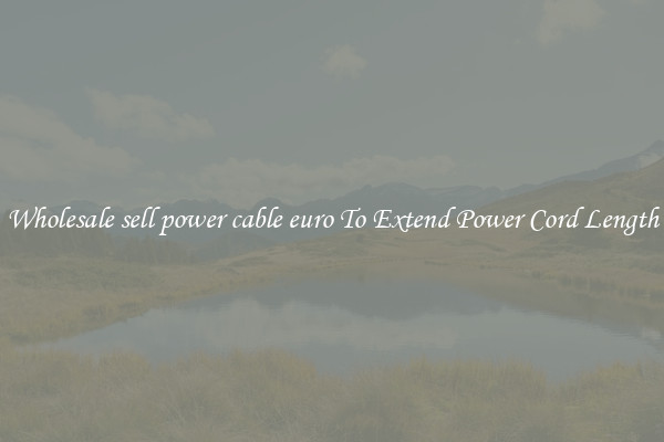 Wholesale sell power cable euro To Extend Power Cord Length
