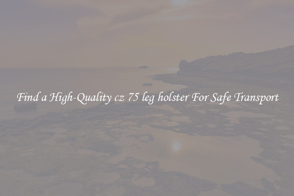 Find a High-Quality cz 75 leg holster For Safe Transport