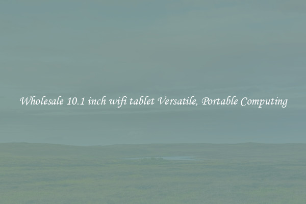 Wholesale 10.1 inch wifi tablet Versatile, Portable Computing