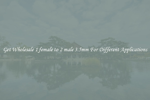 Get Wholesale 1 female to 2 male 3.5mm For Different Applications