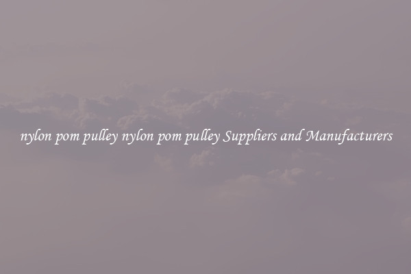 nylon pom pulley nylon pom pulley Suppliers and Manufacturers